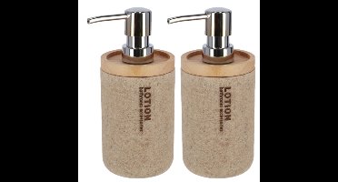 Gerimport Zeeppompje - 2x - bruin - lotion - 17 cm - navulbaar - toilet/badkamer