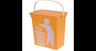 Gft afvalbakje voor aanrecht - 12L - geel - afsluitbaar - 27 x 19 x 31 cm