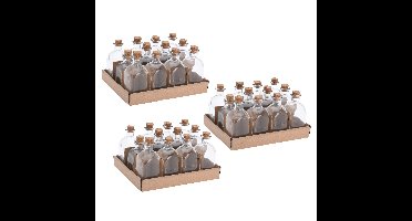 Glazen flesjes met kurk dop - 60 stuks - transparant - glas -120 ml