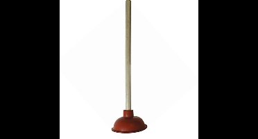 Gootsteen ontstopper / plopper - met houten steel - 140 mm - toilet onstopper