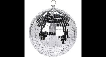 Grote discobal kerstbal - zilver - 15 cm - glas/foam - spiegelbollen