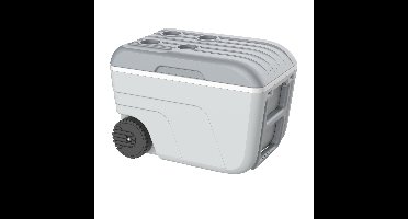 Grote koelbox Glacieres - 52 L - kunststof - grijs - 59 x 36 x 42 - wieltjes