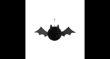 Halloween thema hangende vleermuis - zwart - papier - 45 cm