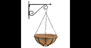 Hanging basket 30 cm met muurhaak - metaal - complete hangmand set