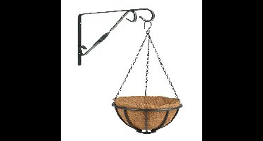 Hanging basket 30 cm met muurhaak - metaal - complete hangmand set
