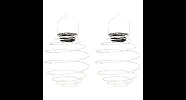 Hanglamp - 2x - solar verlichting - wit - D16 cm - metaal - tuinverlichting