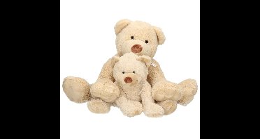 Happy Horse Pluche knuffelberen set - mama en kind - Boogy - 35 en 24 cm - knuffels