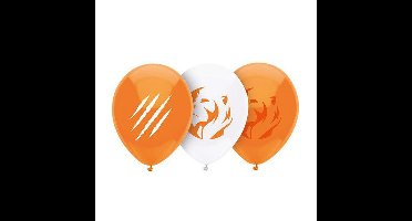 Haza oranje leeuw ballonnen - 8x stuks - 30 cm - Koningsdag - WK/EK - supporters - versiering