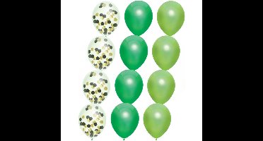 Haza Verjaardag ballonnen - 18x - groen kleurenmix - 30 cm - feestversiering