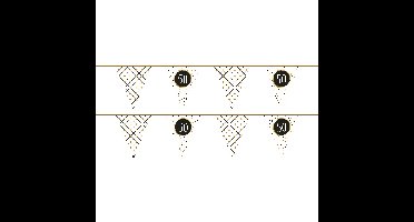 Haza Vlaggenlijn - 3x - 50 jaar verjaardag versiering - leeftijd - vlaggetjes slinger - 6 meter