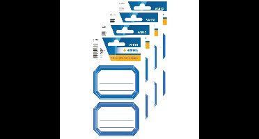 Herma Schoolboeken etiketten - stickers - 60x - blauw/wit - 8.2 x 5.5 cm