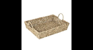 HI dienblad - zeegras - 48 x 36 x 11 cm - beige - serveertray - Hoge opstaande rand