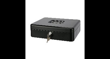 HI Geldkist met sleutel - zwart - 30 x 24 x 9 cm - Geldlades