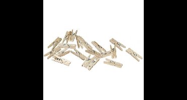 Hobby/Knutselen mini knijpertjes - 100x - naturel kleur - 2 cm - kleine/mini knijpers - foto ophange