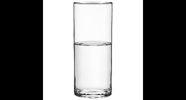 Home & Styling Bloemenvaas - Cilinder vorm - transparant - glas - 12 x 25 cm - rechte cilinder