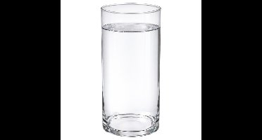 Home & Styling Bloemenvaas - Cilinder vorm - transparant - glas - 19 x 40 cm - rechte cilinder