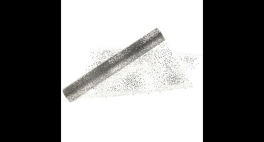 Home & Styling decoratie stof/tafelloper - zilver -stippen 30 x 500 cm - polyester