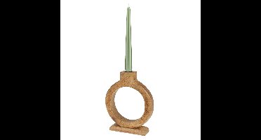 Home & Styling Kaarshouder - mangohout - 16 x 21 cm - kandelaar - bruin