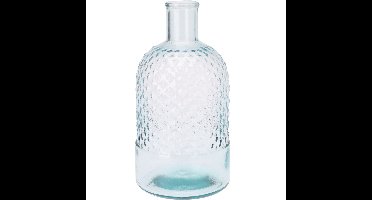 H&S Collection Bloemenvaas Salerno - Gerecycled glas - transparant - D12 x H23 cm