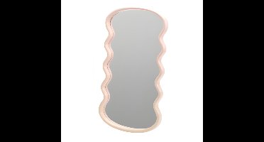 H&S Collection Spiegel / Wandspiegel - wave - roze - 55 x 30 cm - decoratief - golfvorm
