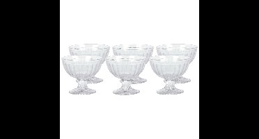 IJcoupes/ijs serveer schaaltjes - set 6x stuks - bewerkt glas - 200 ml