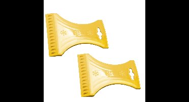 IJskrabber / raamkrabber - 2x - voor auto ramen - Geel - Kunststof - 10 x 13 cm - Ruitenkrabber