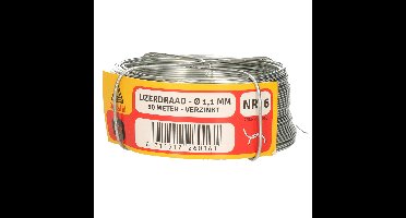 IJzerdraad - 1x rol - 1,1 mm x 50 m - verzinkt staal - binddraad