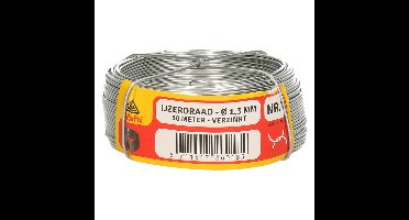 IJzerdraad - 1x rol - 1,3 mm x 50 m - verzinkt staal - binddraad