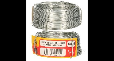IJzerdraad - 2x rol - 1,1 mm x 50 m - verzinkt staal - binddraad