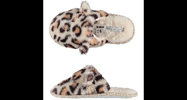 Instap sloffen/pantoffels - luipaard print - maat 33-34 - kinderen - meisjes slippers