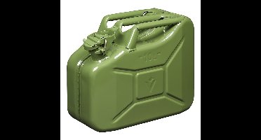 Jerrycan - metaal - 10L - legergroen - geschikt voor benzine / diesel