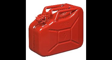 Jerrycan - metaal - 10L - rood - geschikt voor benzine / diesel