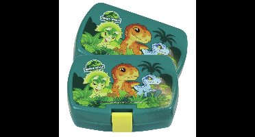 Jurassic World dinosaurus - 3x stuks - broodtrommel/lunchbox - kunststof - 16 x 11 cm