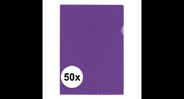 Kangaro Insteekmapjes - 50x stuks - paars - A4 formaat - 21 x 30 cm - antistatisch