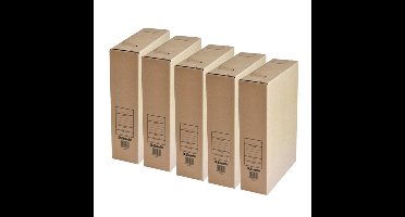 Kantoor archiefdoos - 20x - karton - bruin - 23 x 32 cm - A4 formaat - kantoor artikelen