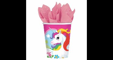 Kartonnen bekers Eenhoorn - 266 ML - kinder verjaardag - 266 ml - kinderfeestje