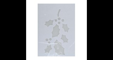 Kerst raamsjabloon hulsttakken - wit - 35 cm - raamdecoratie - kerstversiering