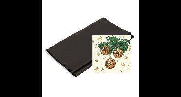 Kerst thema tafel set met luipaard print zwart