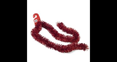 Kerstslinger -?rood - folie lametta - 180 x 7 cm - kerstboom versiering/guirlandes