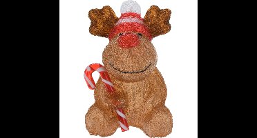 Kerstverlichting figuur - rendier - 16,5 x 18 x 24 cm - LED decoratie kerstfiguren
