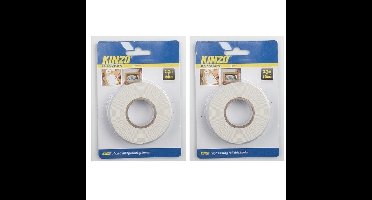 Kinzo Dubbelzijdig tape - 2x rol - 19 mm x 2,3 meter - wit