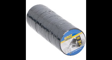 Kinzo isolatie tape - 18 mm x 10 meter - 10x rollen - Isolerende tape - zwart