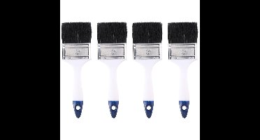 Kinzo Verfkwast - 4x - plat - 70 mm x 23 cm - Terpentinebasis - platte verfkwast