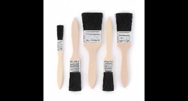 Kinzo Verfkwasten - 5x - plat - 1,2 - 1,9 - 2,5 - 3,8 - 5 cm - kwasten