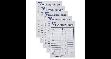 Klaverjassen Scoreblok - 5x - 50 vellen - papier