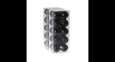 Kleine kerstballen - 40x st - zwart - 4 cm - kerstversiering