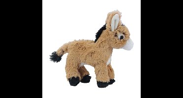 Knuffeldier Ezel - zachte pluche stof - premium kwaliteit knuffels - lichtbruin - 16 cm