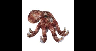 Knuffeldier Inktvis/octopus - zachte pluche stof - premium kwaliteit knuffels - bruin - 30 cm
