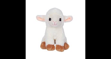 Knuffeldier Lammetje/schaap Lisa - zachte pluche stof - dieren knuffels - wit - 23 cm