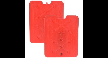 Koelelement Ice Pack - 2x - rood - plat - polyethyleen - 900 gram - 32 x 25 x 1 cm